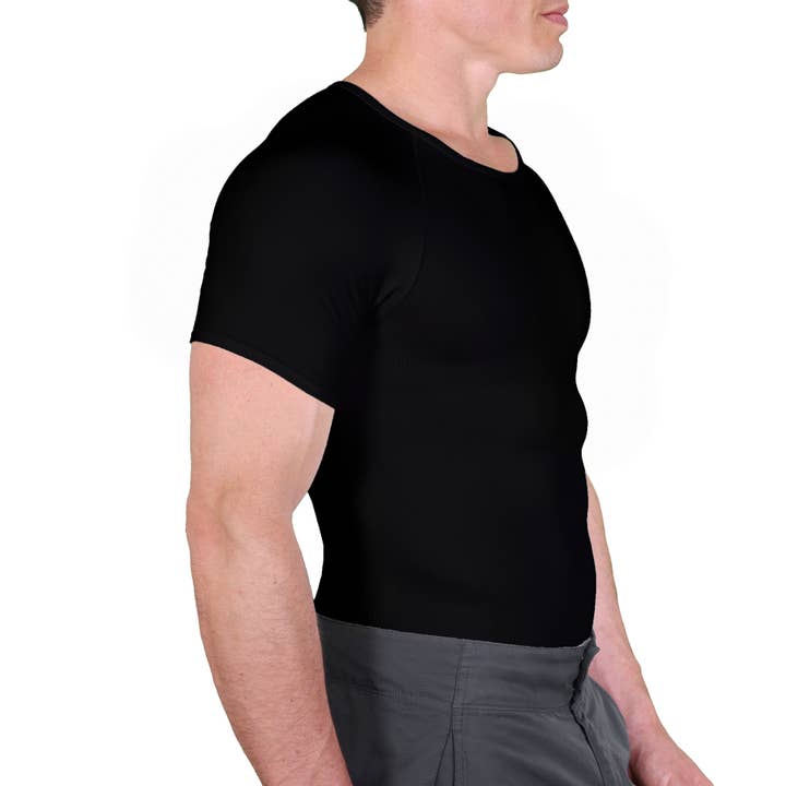 Esteem Apparel - Wholesale T-shirt – men's - UltraSlim Slimming Compression Shirts Body Shaper Shirt1