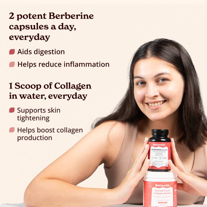 Azuretale INC - Wholesale Oral Supplement/Vitamin - Beauty & Burn Duo | Berberine HCL 97% Capsules + Collagen Builder Powder3