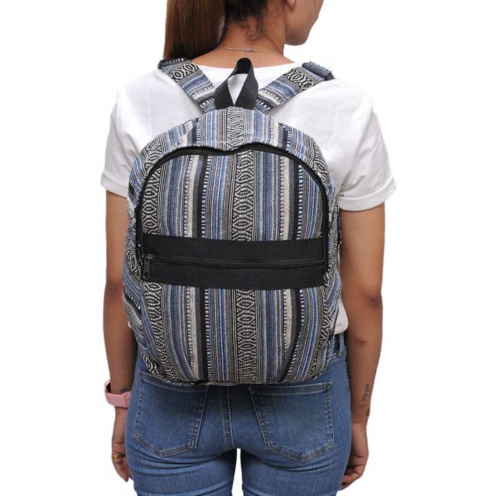 The Collection Royal / Royal Handicrafts - Wholesale Backpack - Women's - Geometric Tribal Jacquard Bohemian Hippie Boho Backpack