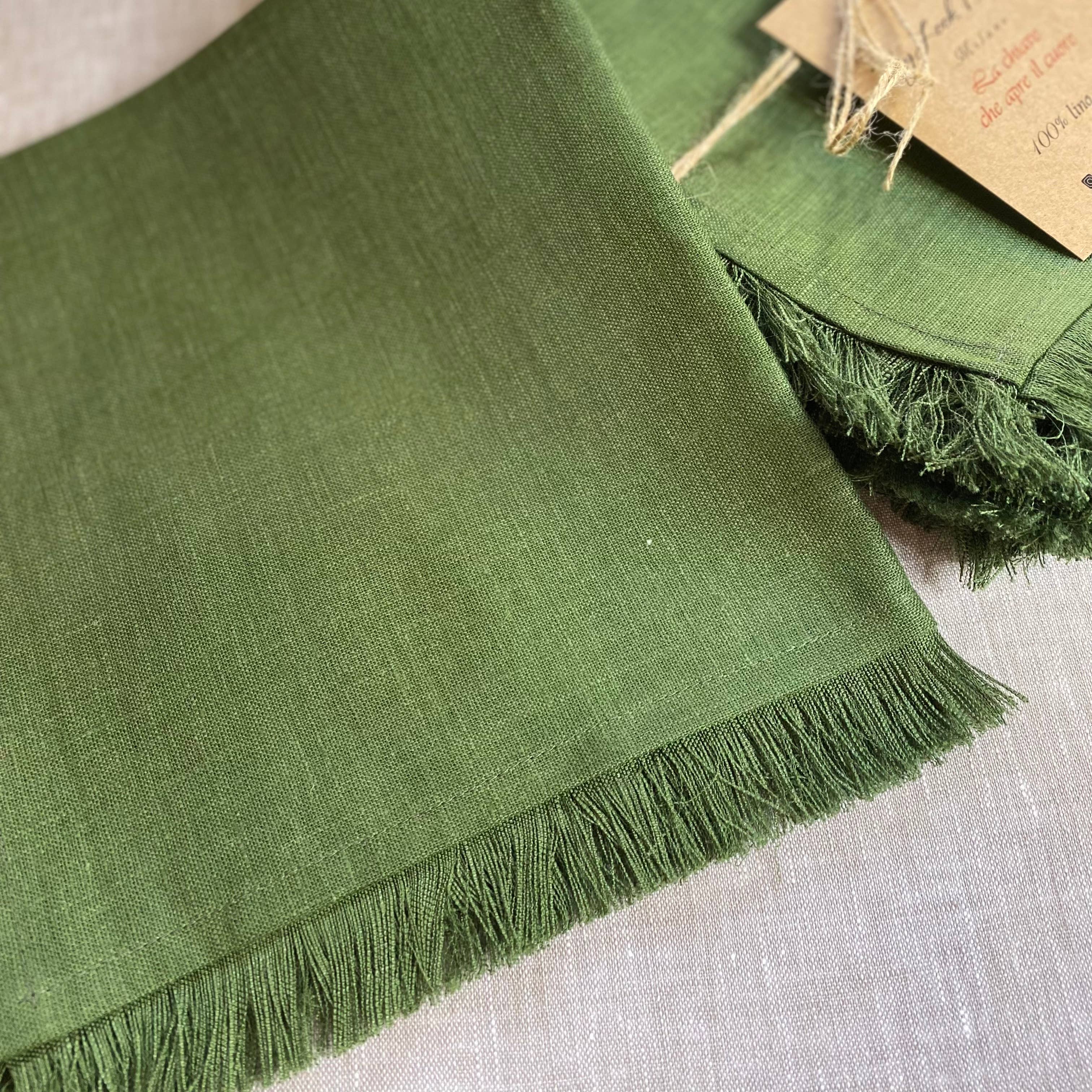 KEY LOOK1916 MILANO - Venta al por mayor Servilletas de tela - Servilletas de lino con flecos3