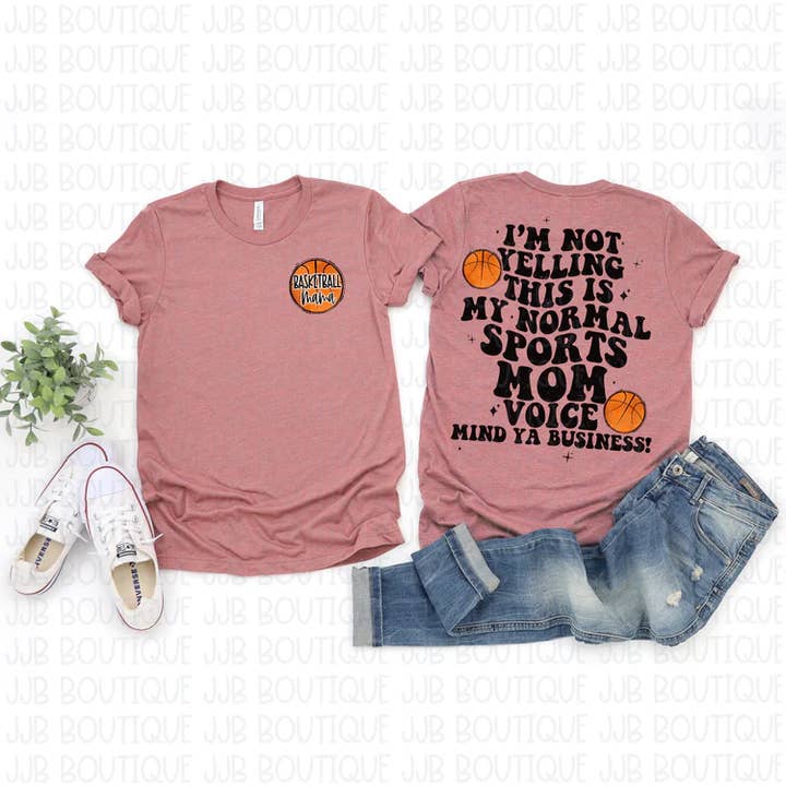 Sports Mom Voice - Basketball Tee for wholesale by Rockin’ 5A Apparel