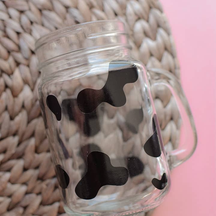 Bocal Mason imprimé vache pour la vente par JustJennaJThings