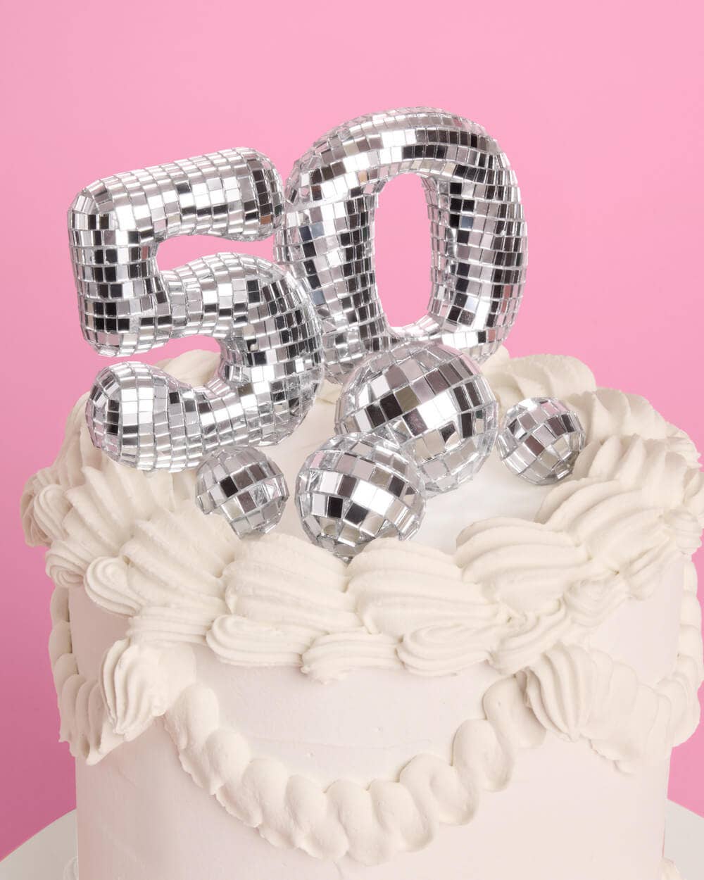 xo, Fetti - Wholesale Cake/Cupcake Topper - 50 Disco Topper - 6 pc mirrored cake toppers2