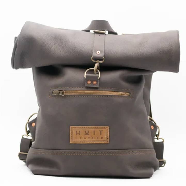 Huit - Wholesale Backpack - Unisex - Chocolate leather backpack0