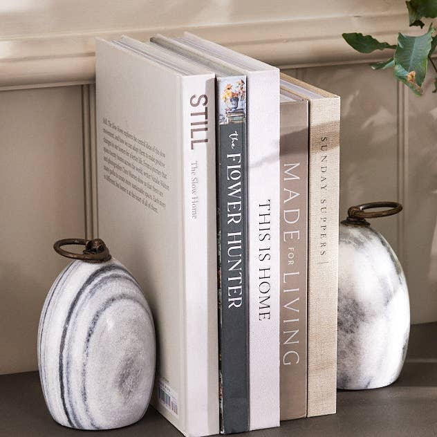 Dibor – wholesale Bookend – Pair of Grey Marble Bookends