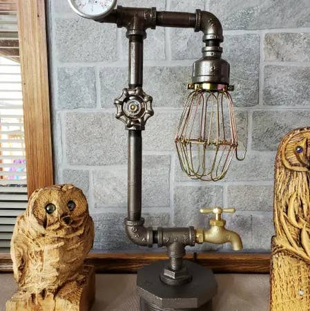 Mr. Willies Lighting - Wholesale Accent/Desk Lamp - Industrial Retro Lamp on Bushing Base with Valve On/Off0