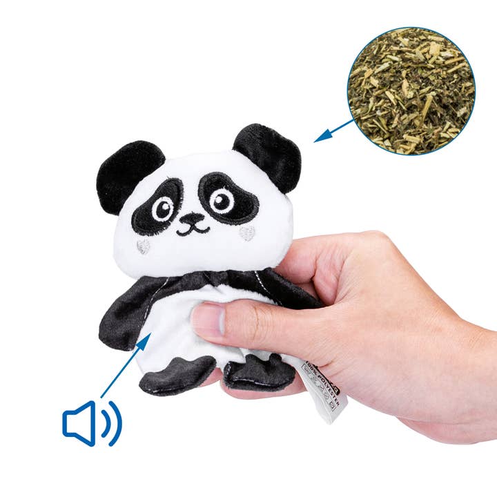 Cat Toy Plush Panda With Mint for wholesale by Nobleza