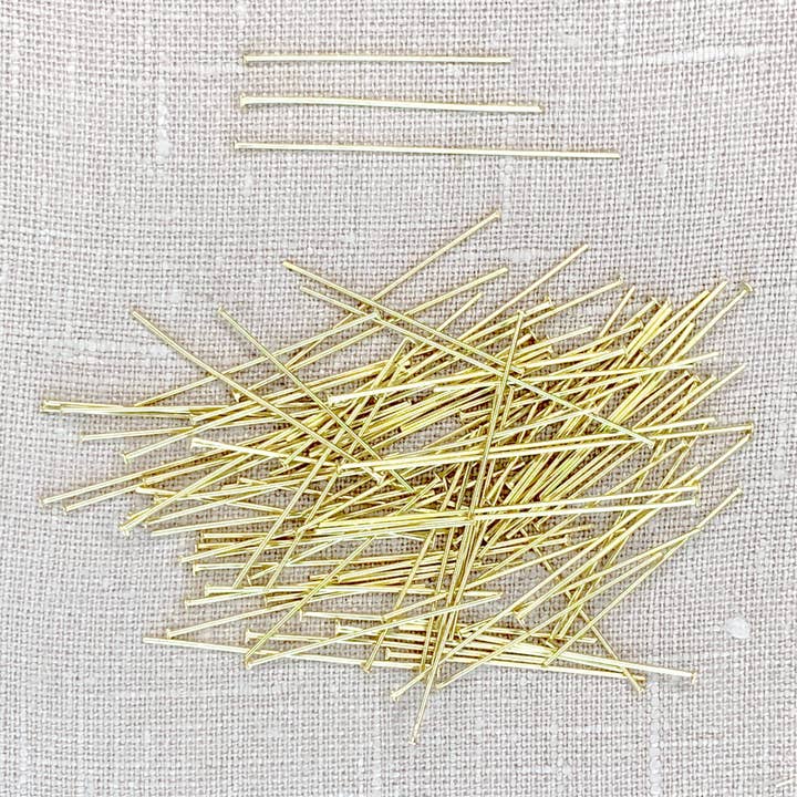 Jewelry Made by Me - Wholesale DIY craft kit - Gold Flat Head Pins 100pc Assortment