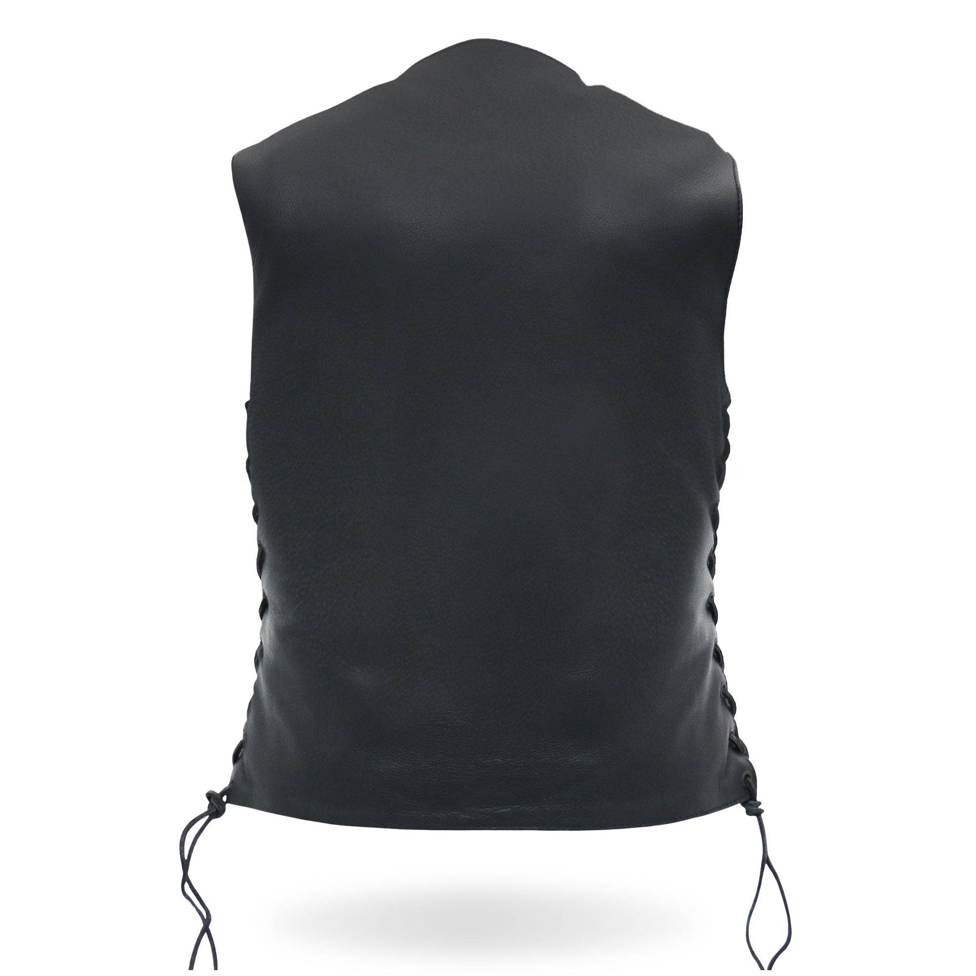 BLK Hot Leathers VSL1008 - Gilet da motociclista da donna, in pelle, con dieci tasche, colore nero in vendita all'ingrosso su Faire1