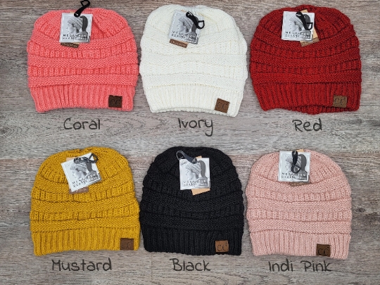 Treasure Bank - Wholesale Beanie - Women's - C.C MESSY BUN BEANIE TAIL HAT0