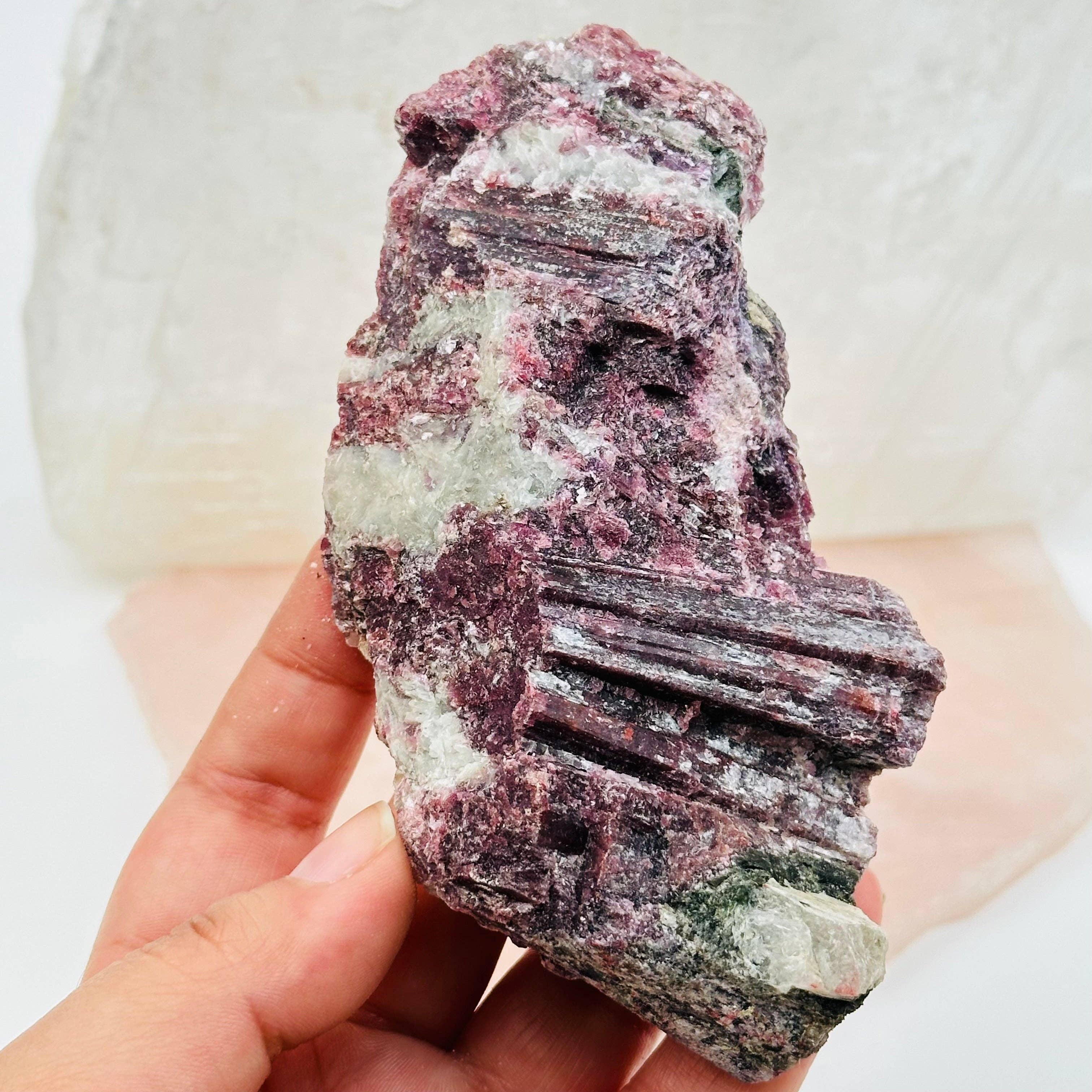 Rock Paradise – wholesale Andlig sten/kristall – Rosa turmalin på akvamarinmatris kristall5