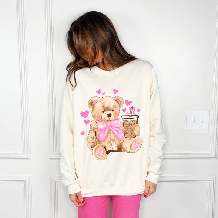 Sudadera de oso con café helado para venta al por mayor de Poppy & Pine