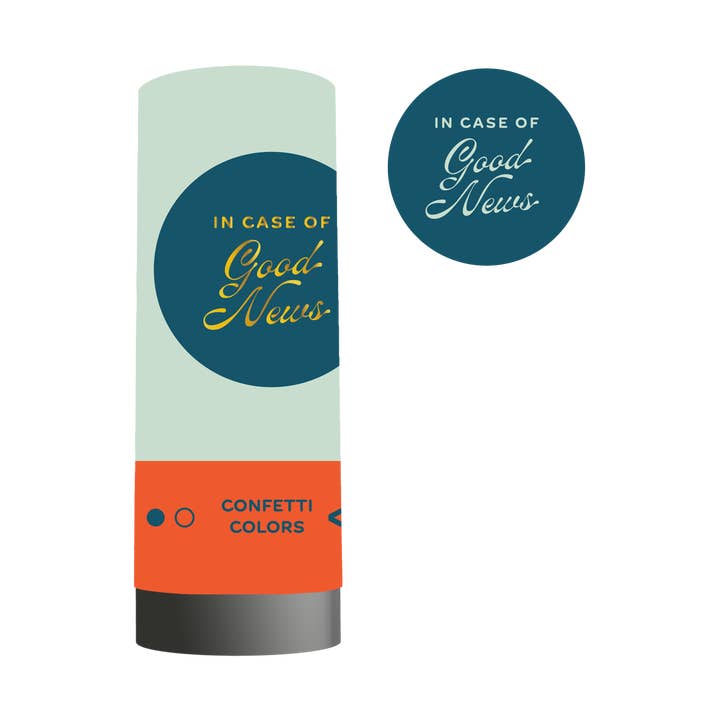 In Case of Good News Confetti Popper- Blue/Red for wholesale by Emergency Confetti