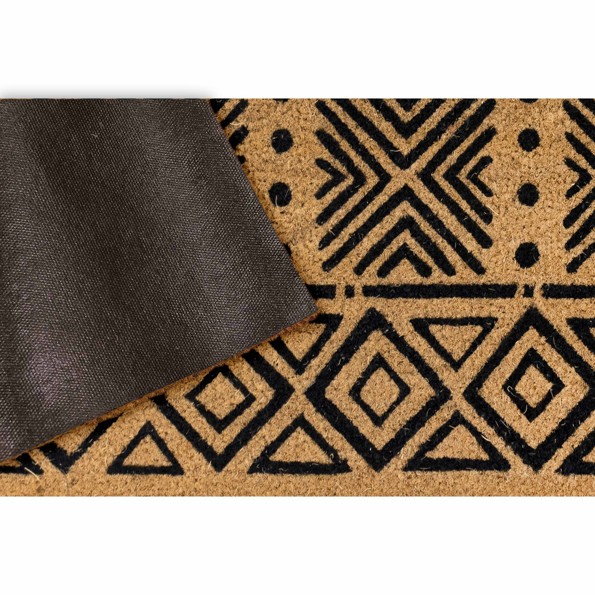 Black Natura Mudcloth Outdoor Mat for wholesale on Faire3