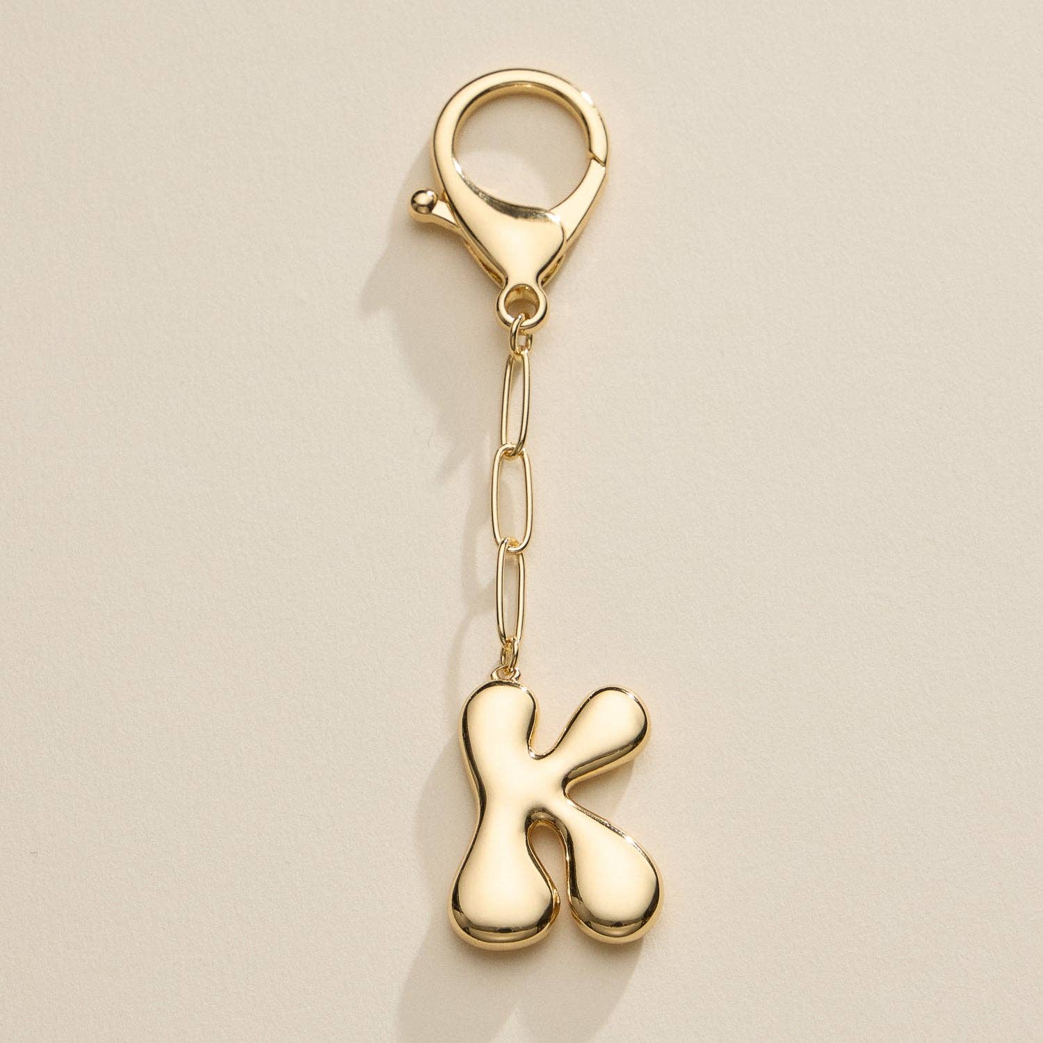 Lilla Haven - Wholesale Keychain - Women's - Bubble Letter Initial Keychain – Gold and Silver Tone Personalized Charm28