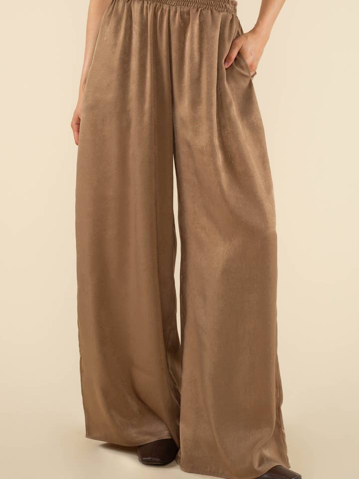 NLT - Wholesale Pants - Women's - Florence Flowy Satin Pants