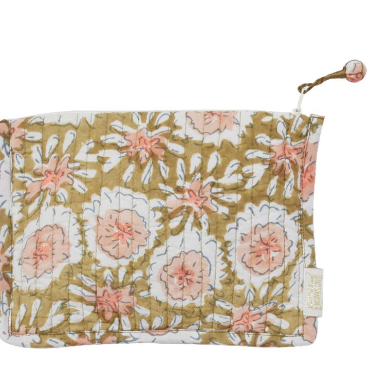 Small Margote Olive pouch for wholesale by Bonheur du Jour