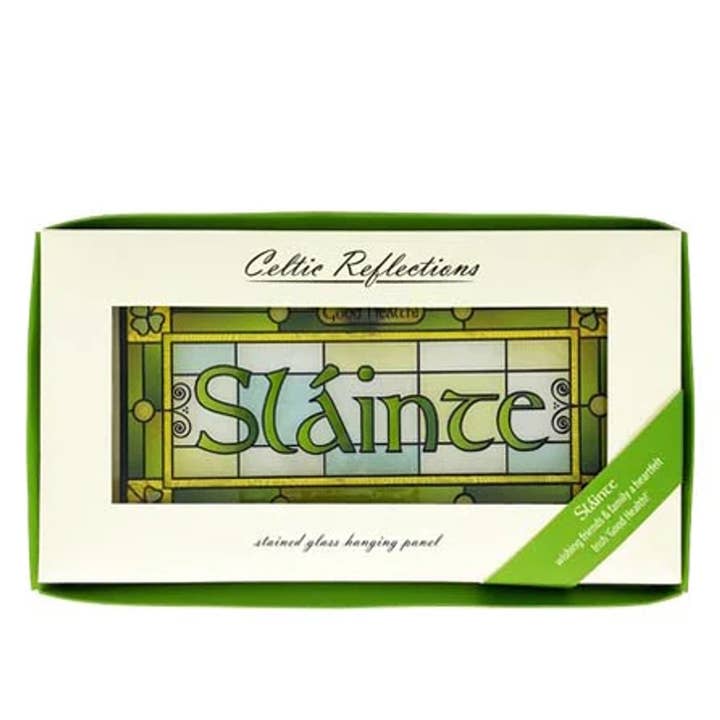 Dublin Gift Company - Venta al por mayor Atrapasoles - Panel de vitral rectangular Slainte1