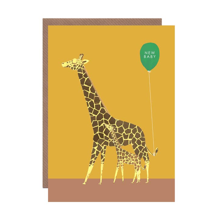 Hutch Cassidy - Wholesale Baby Card - 'Giraffe' New Baby Greetings Card0