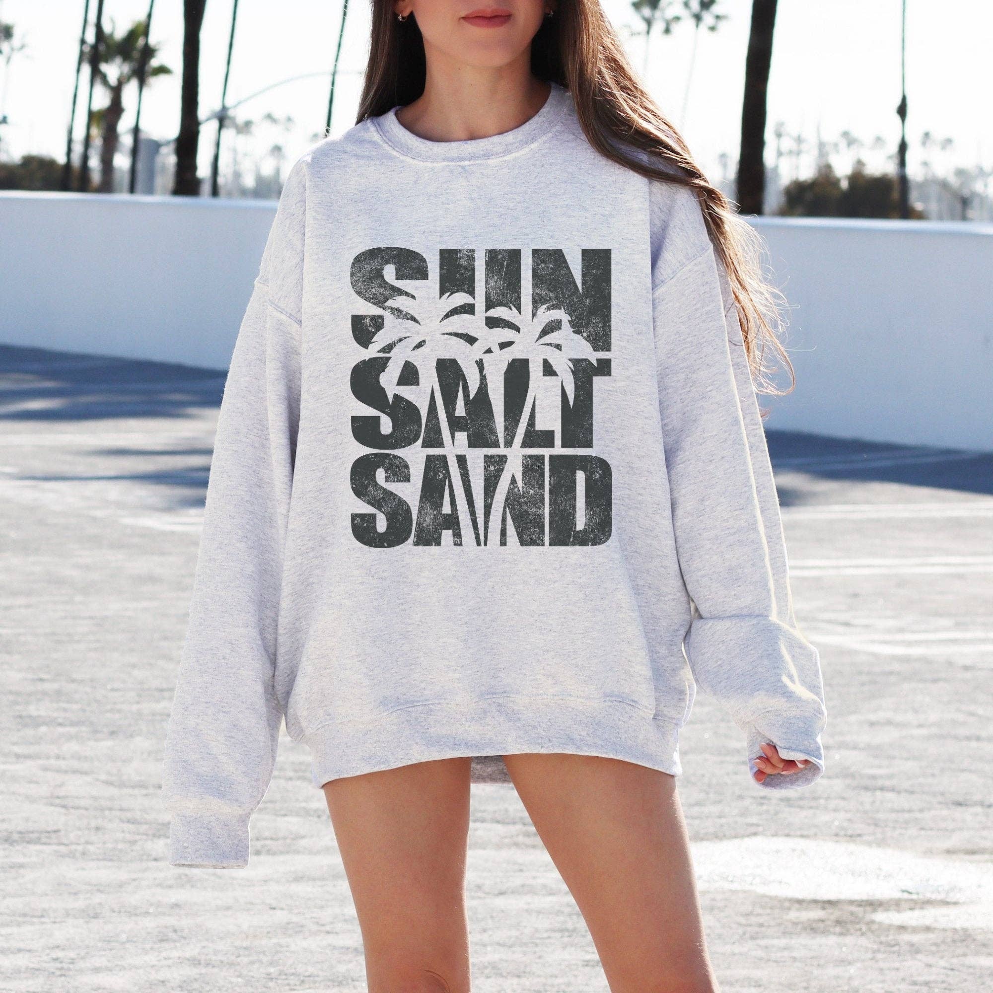 Trendznmore - Modern Graphic Apparel - Wholesale Graphic Sweatshirt - Women's - Sun Salt Sand Beach Crewneck Sweatshirt2