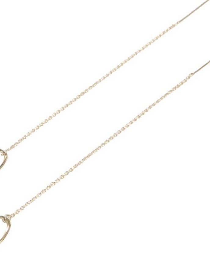 * Brincos Threader Heart Silhouette - ouro esterlina ou prata esterlina por atacado de Links & Locks