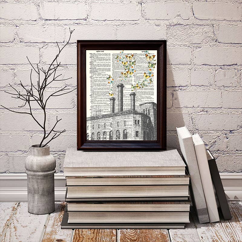 Fresh Prints of CT - Wholesale Art Print - Butterfly Smoke Stacks Dictionary Print1