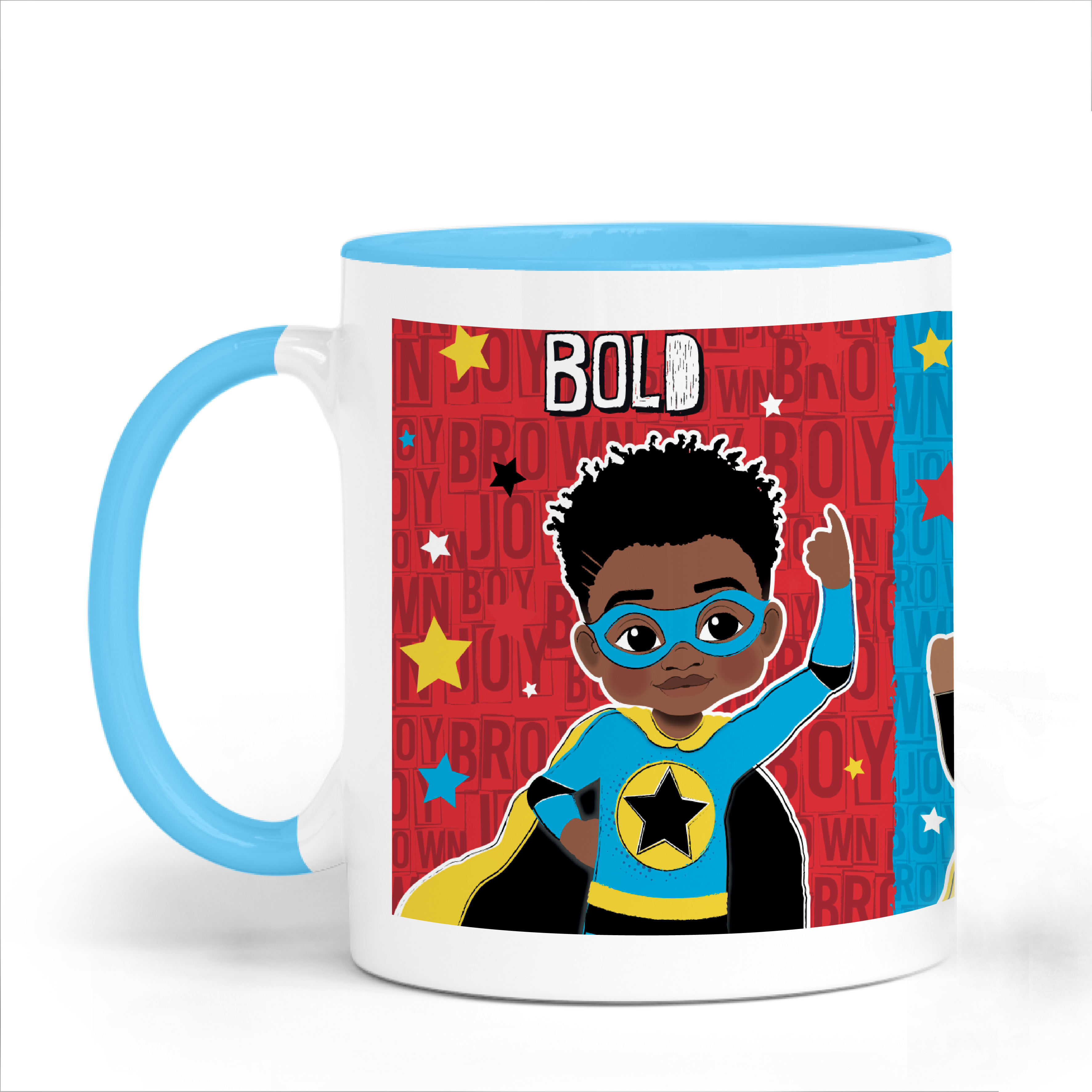 Fefus Designs - Wholesale Coffee Mug - Kids & Baby - Melanin Boy Magic Mug | Superhero Gift for Boys | Unique Birthday & Christmas Gift | Fefus Designs2