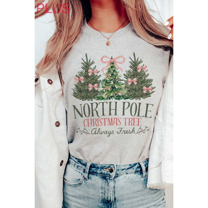 NORDPOL-WEIHNACHTSBAUM Grafik-T-Shirt in Übergröße für den Großhandel von A. BLUSH CO