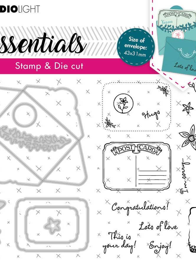 Stamp & Cutting Die Sobres de fantasía rectangulares Essentials 148x105mm nr.57 para venta al por mayor de Ecstasy Crafts Distributing