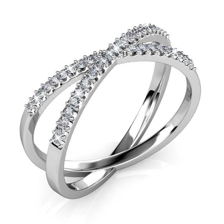 Ring X - Silver and Crystal for wholesale by CARALI / MYC Paris