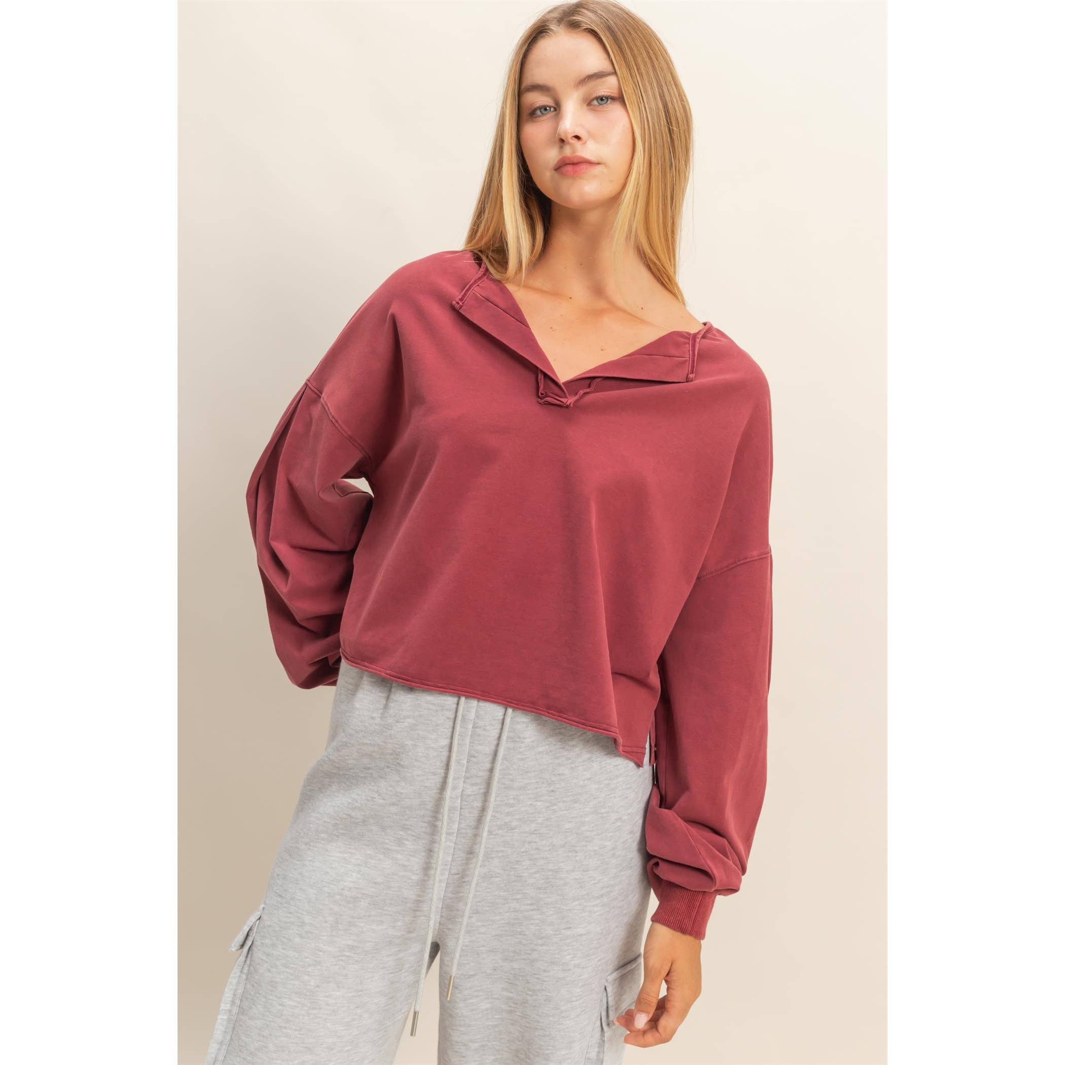 HYFVE - Wholesale Knit Top - Women's - Mineral Washed Casual Long-Sleeve Top0