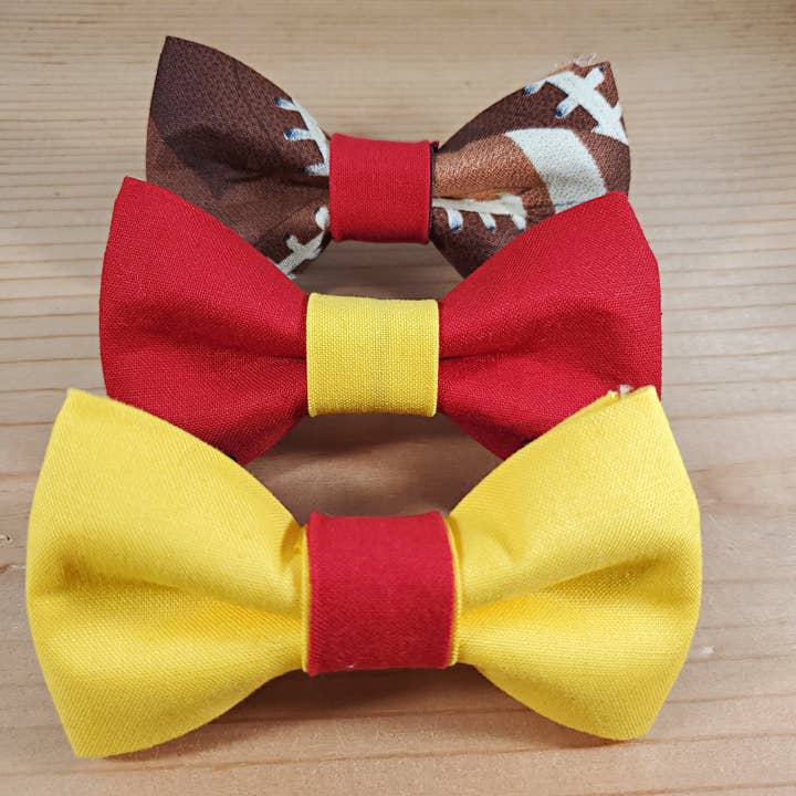 KC Football Bow Tie for wholesale by Cheeky Chic Bows