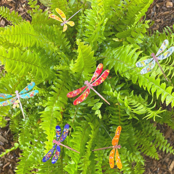 Clever Goods by Annabelle Noel Designs - Wholesale Garden/Lawn Stake - Medium Copper Enamel Dragonflies