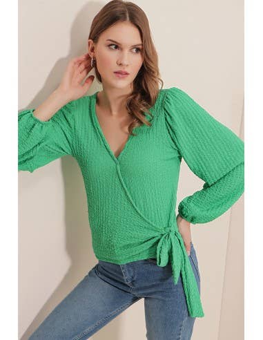 Mani Textile - Wholesale Blouse - Dames - Cache Coeur hemd - Groen4
