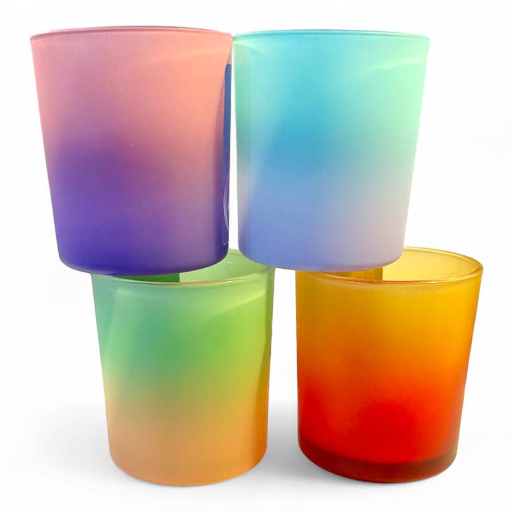 Private or White Label Lotion Massage Candles Ombre Glass for wholesale by Comfy Cozy Home