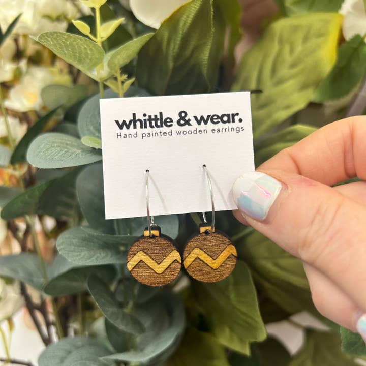 Aros Bauble - ouro em zig zag por atacado de Whittle and Wear