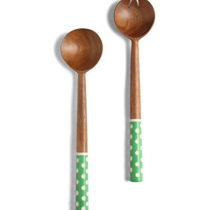 Set di 2 posate per insalata in resina e legno (14) per la vendita all'ingrosso da parte di Tiramisu