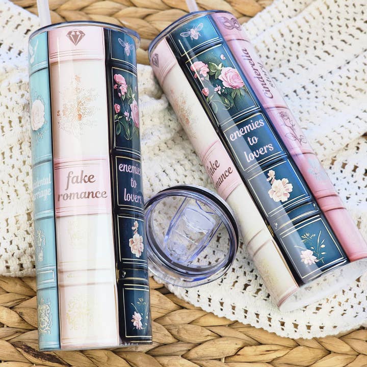 Tumbler - Romance Book Tropes - 20 Ounce Tumbler for wholesale by Be Kind Booktique