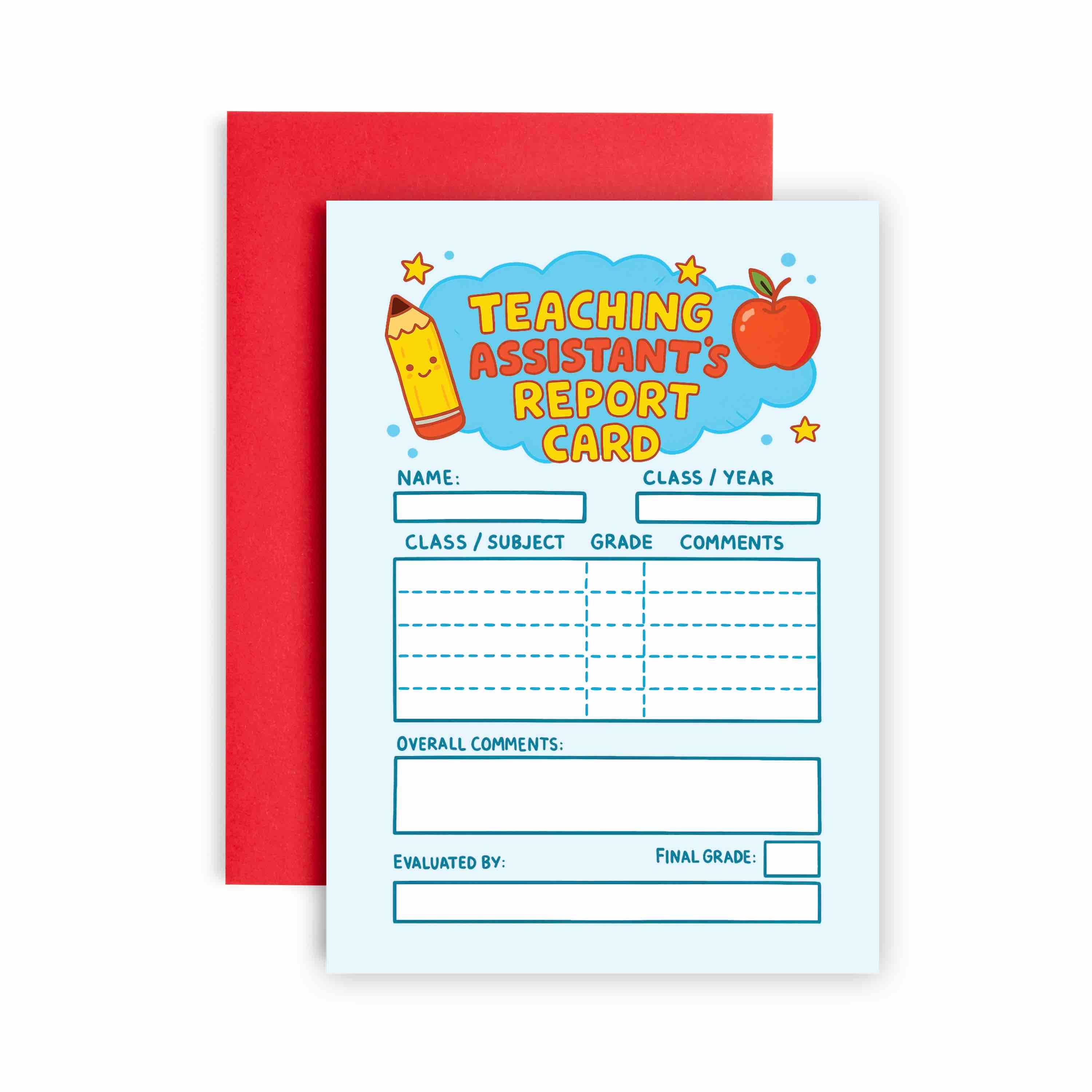 Huxters - Vente Cartes enseignant/rentrée scolaire - Carte de remerciement pour enseignant avec bulletin personnalisé1