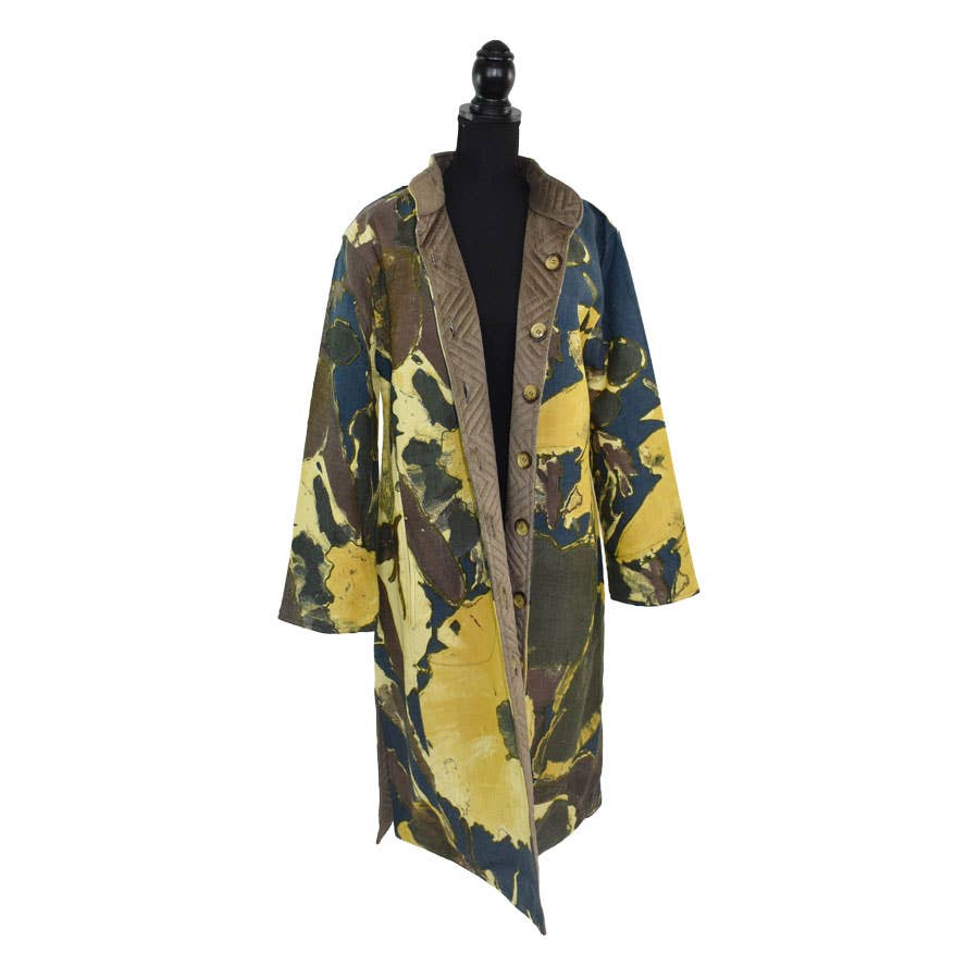 Dupatta Designs - Wholesale Trench Coat - Women's - Diana Handcrafted Floral Reversible Trench Coat10