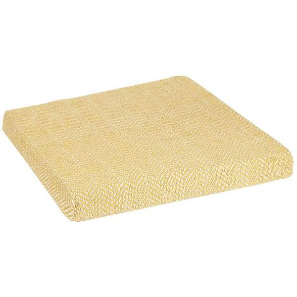Yellow PET outdoor chair pad. HERRINGBONE for wholesale on Faire