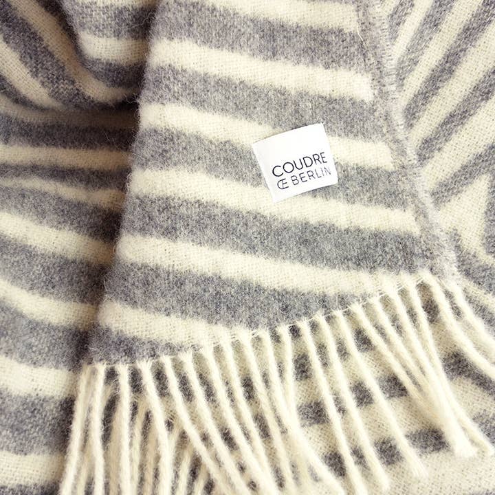 Coudre Berlin - Vendita all'ingrosso Plaid - Coperta in lana Leaves Granite2