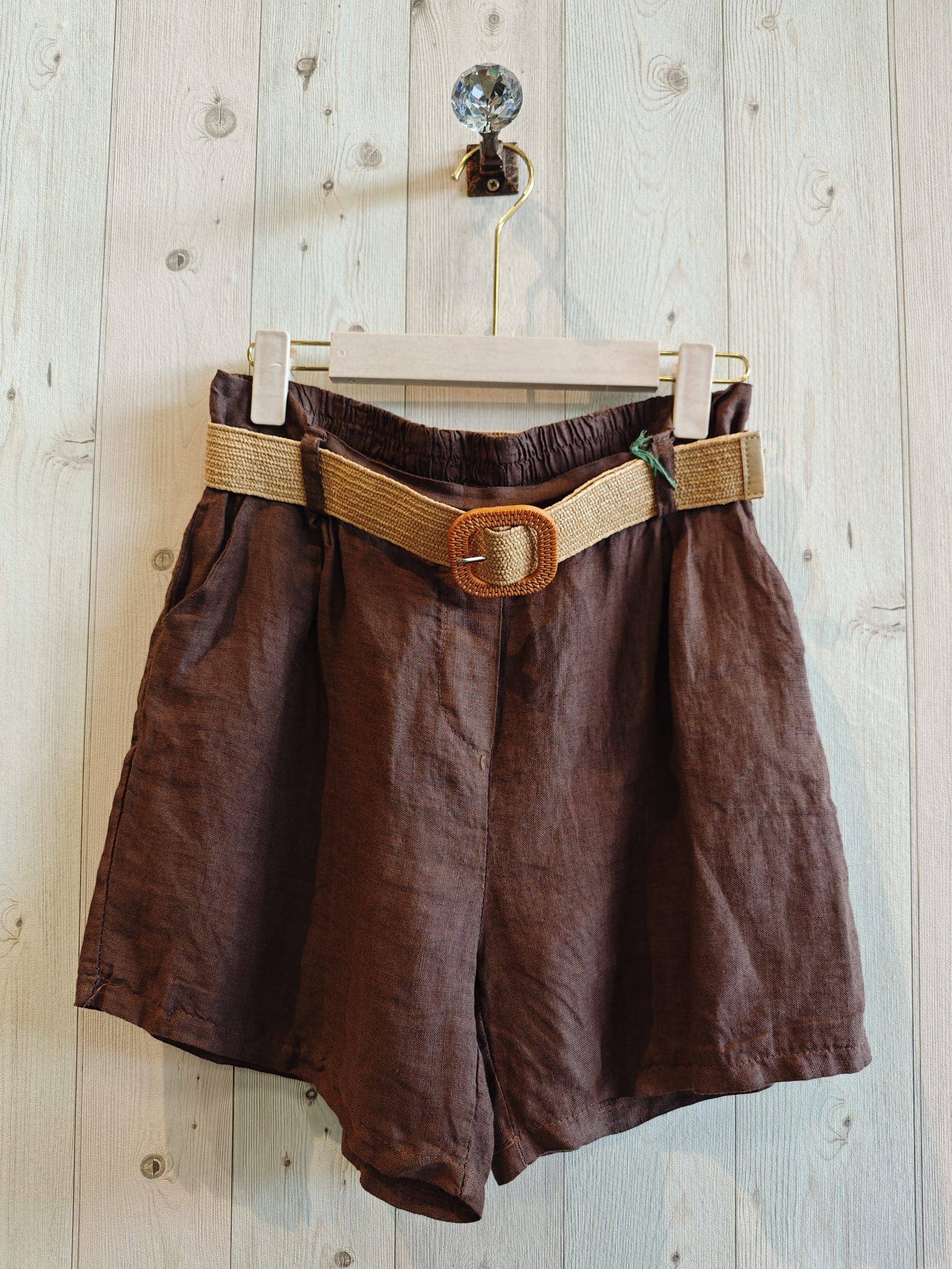 Linen & More – Engroshandel Shorts – Kvinder – REF 30563 100 % hør shorts med bælte2