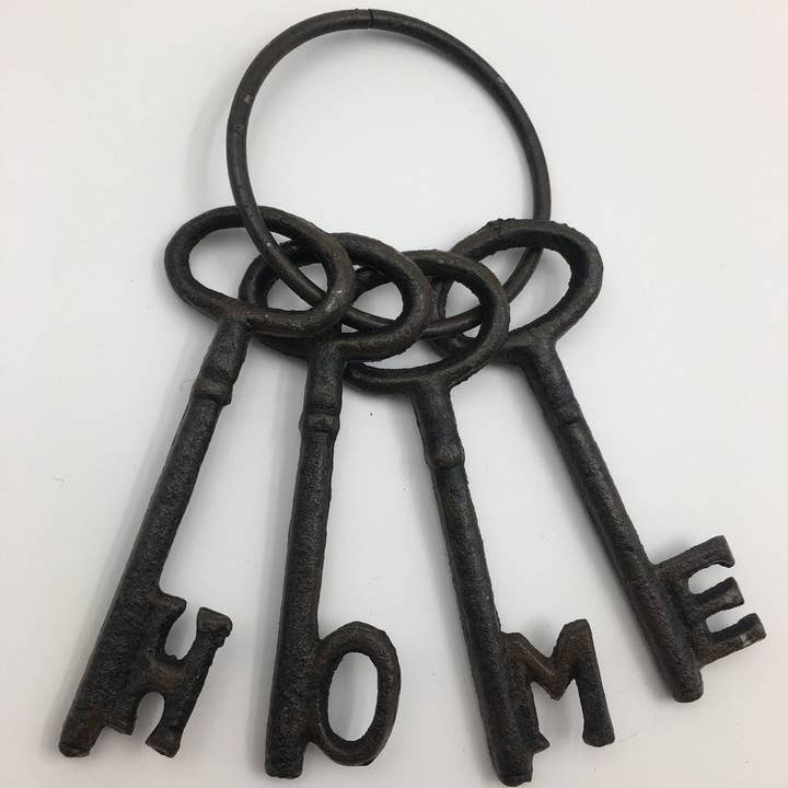 Llaveros de hierro fundido «H.O.M.E» para venta al por mayor de inVintage