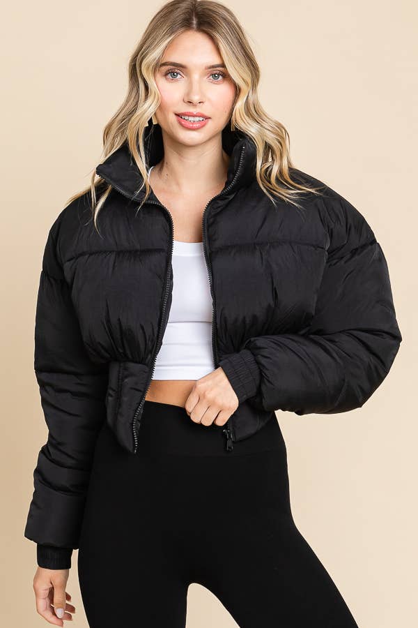 ANWND - Wholesale Puffer Jacket - Women's - 2456-HIGH NECKLINE FRONT ZIPPER CORSET PUFFER JACKET12