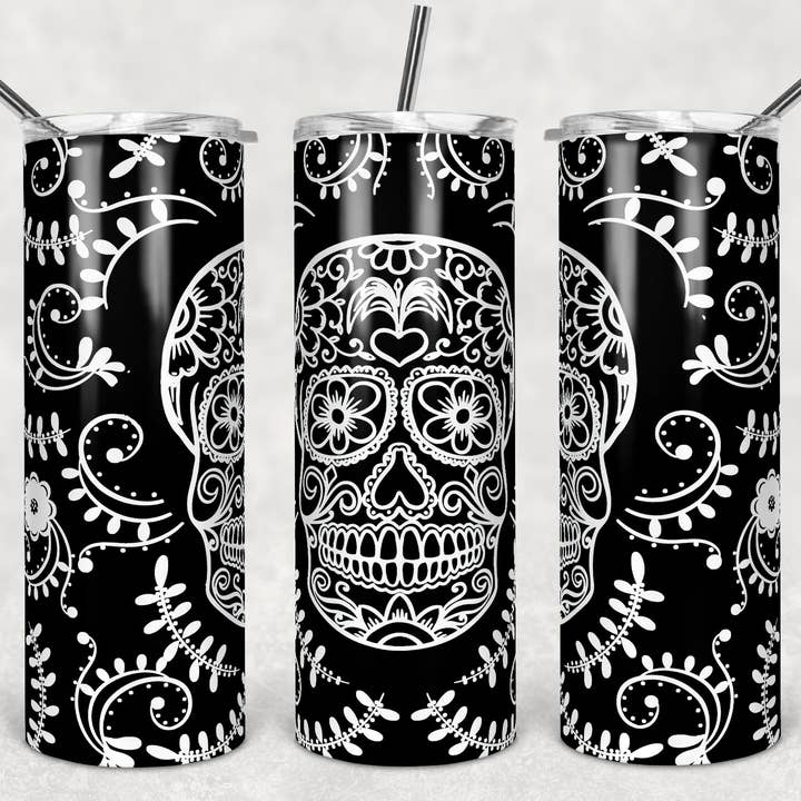 Sugar Skull, Black/White for wholesale by Goalie Mom Designs
