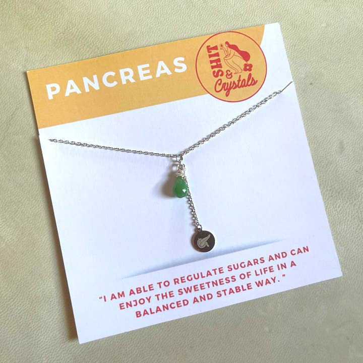 Colar Pâncreas Waterfall Charm + Pedra Preciosa por atacado de Shit & Crystals