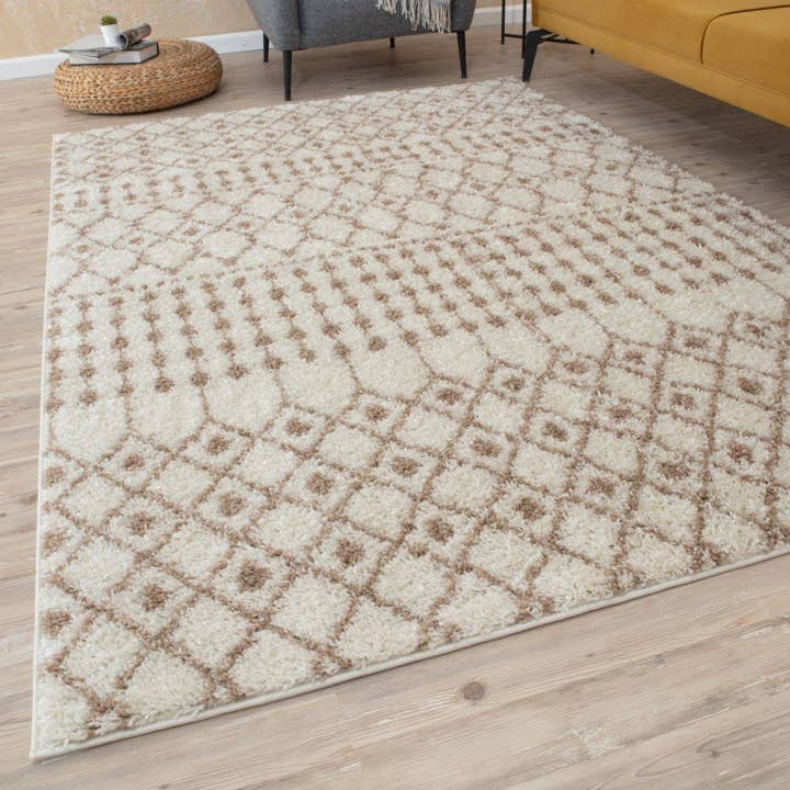 THE RUGS – wholesale Area rug – Moroccan Ivory Beige Shaggy Rug | 10308