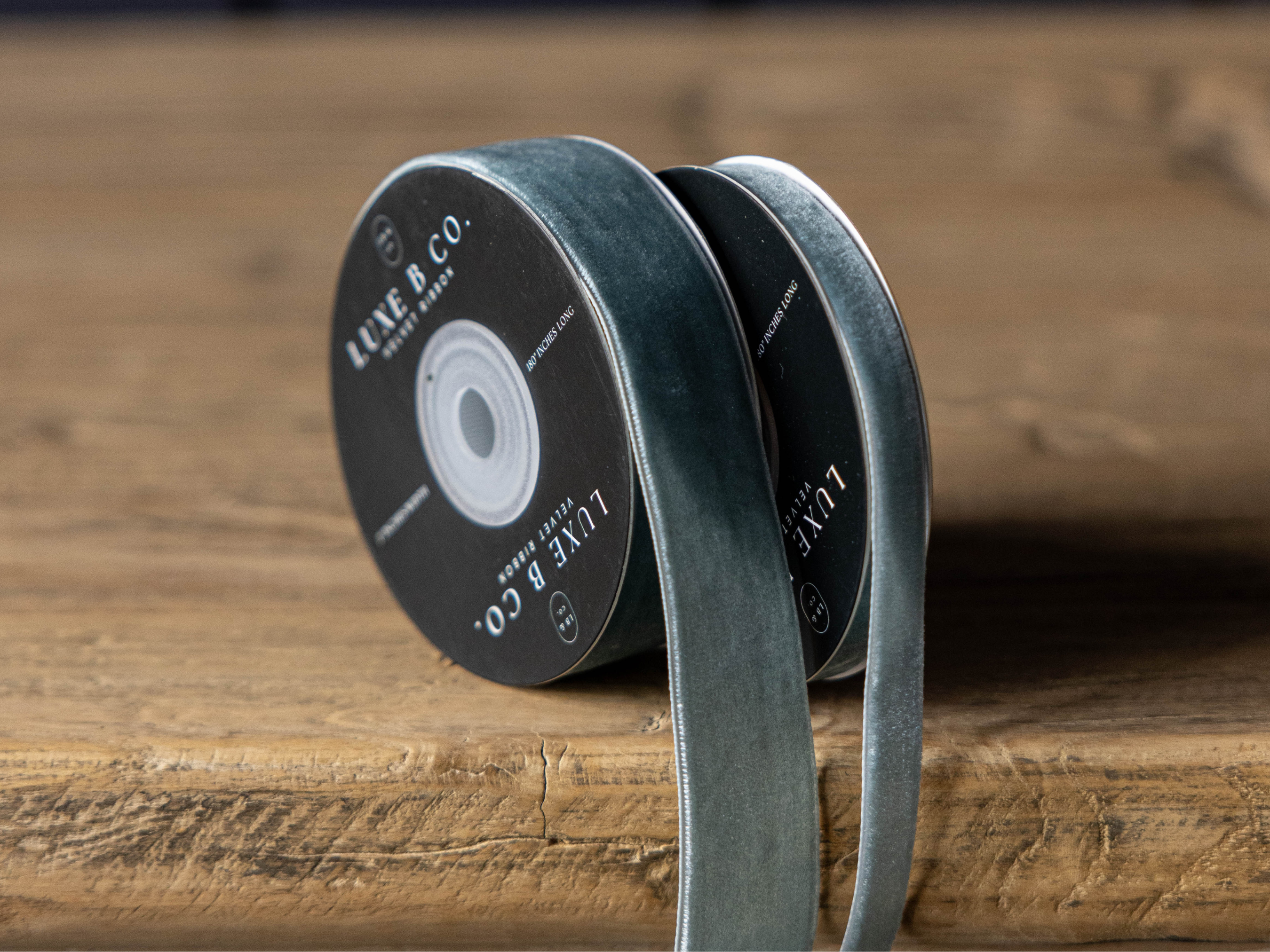 Luxe B Co - Wholesale Ribbon - Gift Wrapping -  Ribbon Blue Velvet Holiday Decor 0