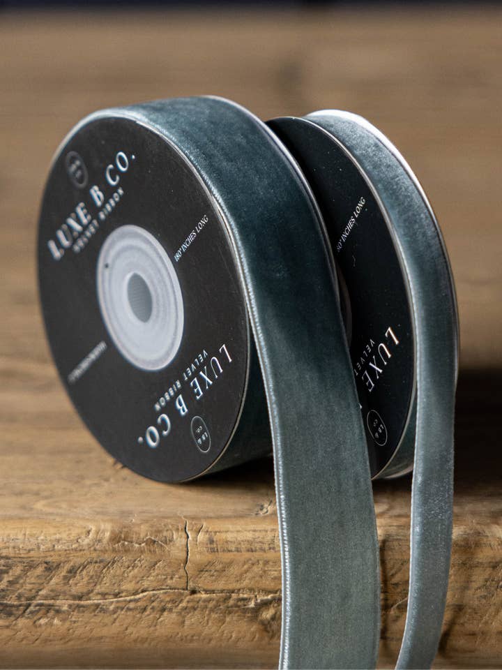 Ribbon Blue Velvet Holiday Decor for wholesale by Luxe B Co